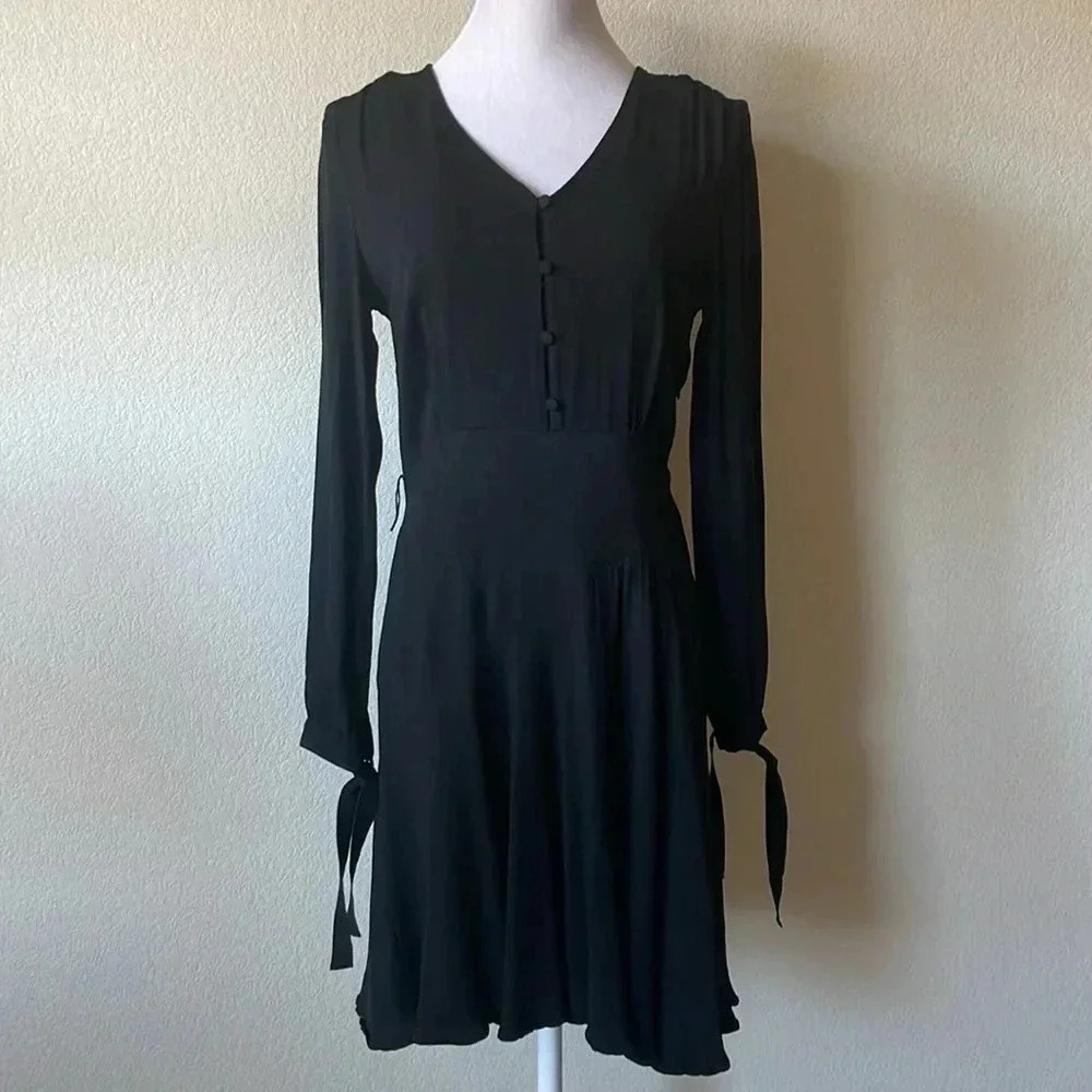 Paul & Joe black long sleeve mini dress size 38/s